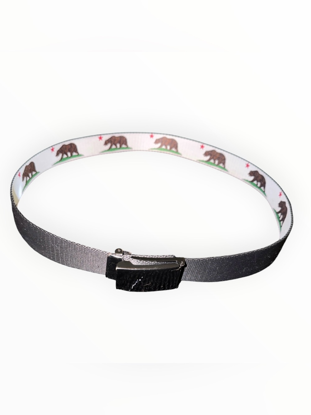 Buckle-Down California Republic Bear Flag Seatbelt Buckle Belt - Adjustable